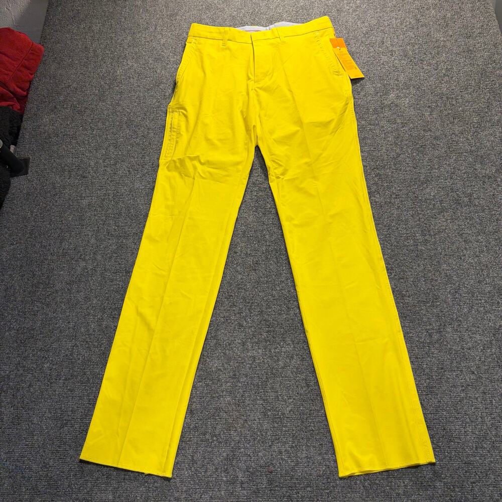 Louis Castel Yellow Golf Pants Womens Size 78 US 8 Stretch Straight Trousers New